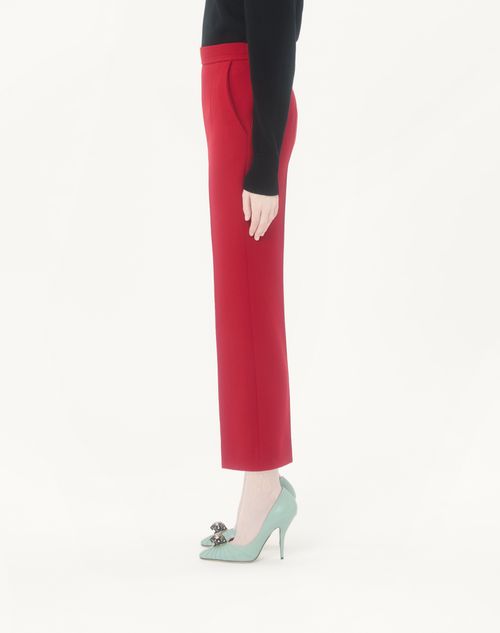 Valentino - Wool Crepe Trousers - Red - Woman - Trousers And Shorts